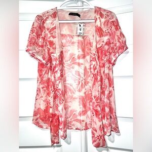 The Limited Floral Pink Sheer Women's Top